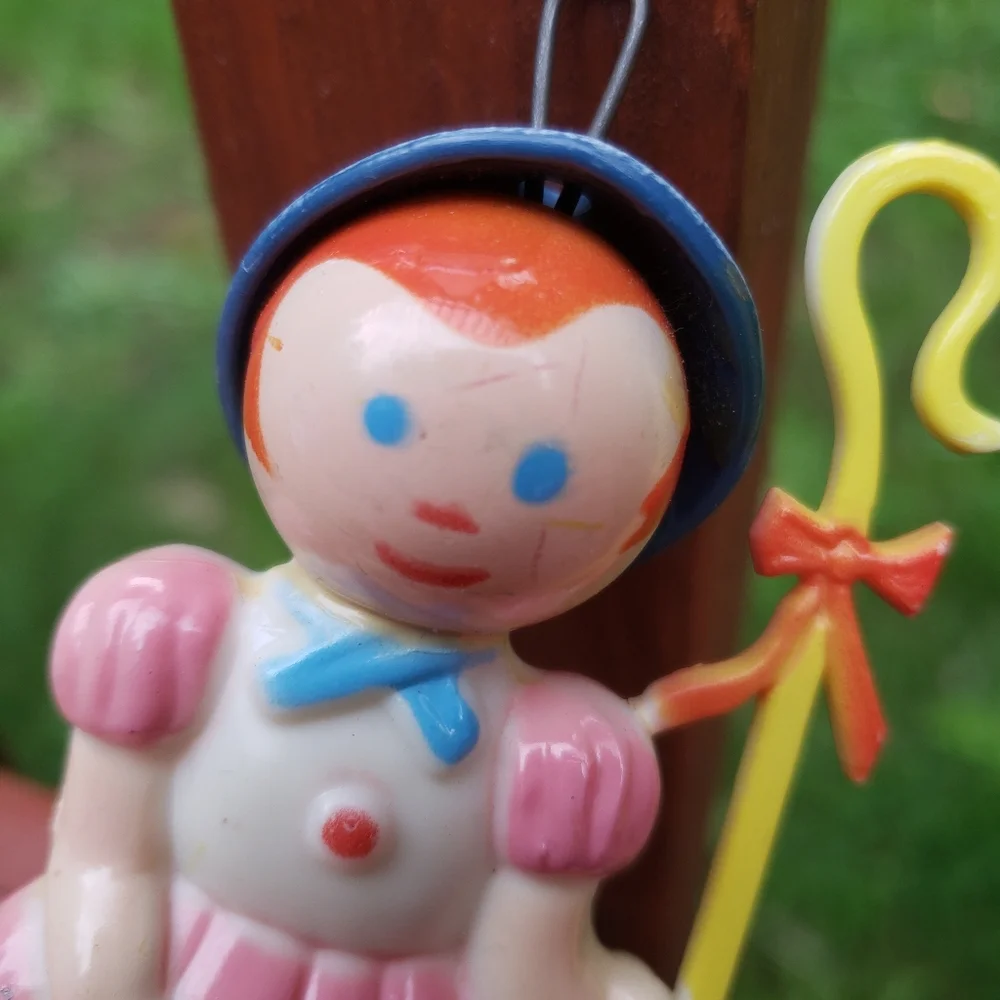 Vintage 1969 Little Bo Peep Ornament - Hard Plastic - Stahlwood Toy MFG. CO.